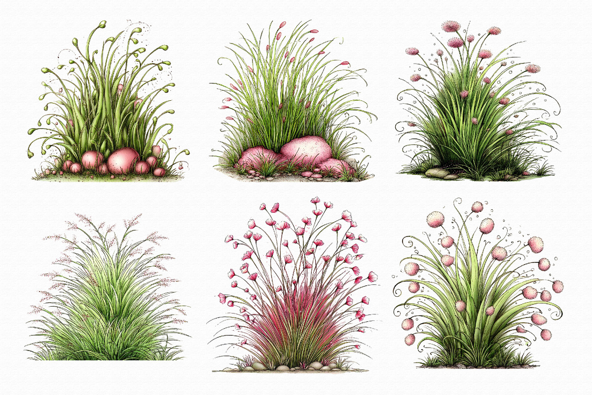 Watercolor Spring Grass Clipart, an Illustration by Libby Wishes (Photo 6 of 7)