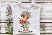 Watercolor Poppy Girl PNG Clipart, a Seasonal Illustration by OK Design (Thumbnail 5 of 6)