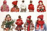 Watercolor Christmas Time Clipart, an Illustration by Libby Wishes (Thumbnail 4 of 9)