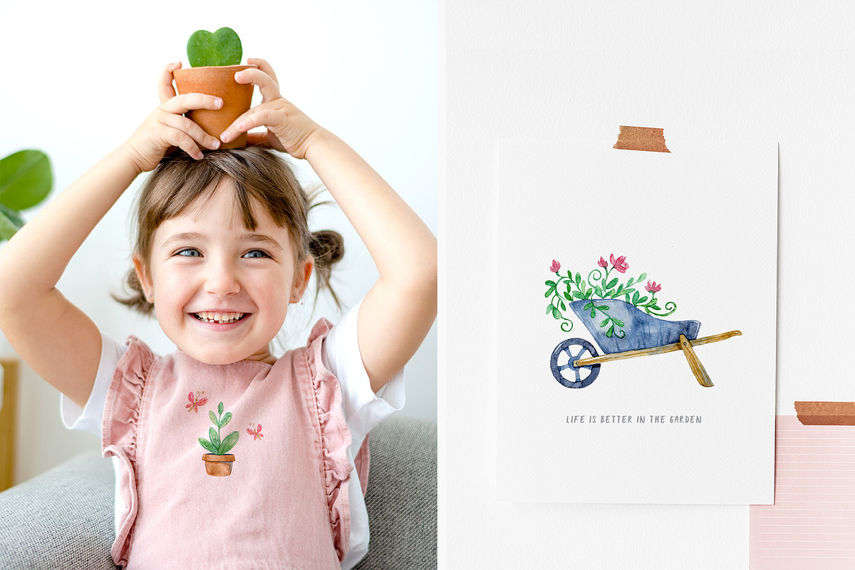 A Little Garden. Watercolor kit, an Object Graphic by NiKO (Photo 4 of 10)