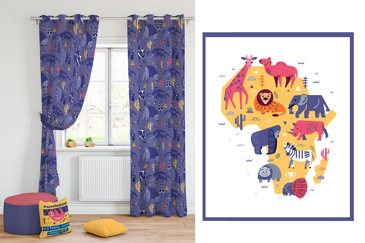 Sunny Animals: Map & Poster Creator, an Animal Illustration by ArtyCats (Photo 15 of 17)