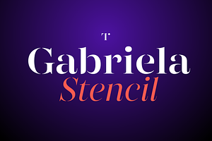 Gabriela Stencil, a Serif Font by Lechuga Type