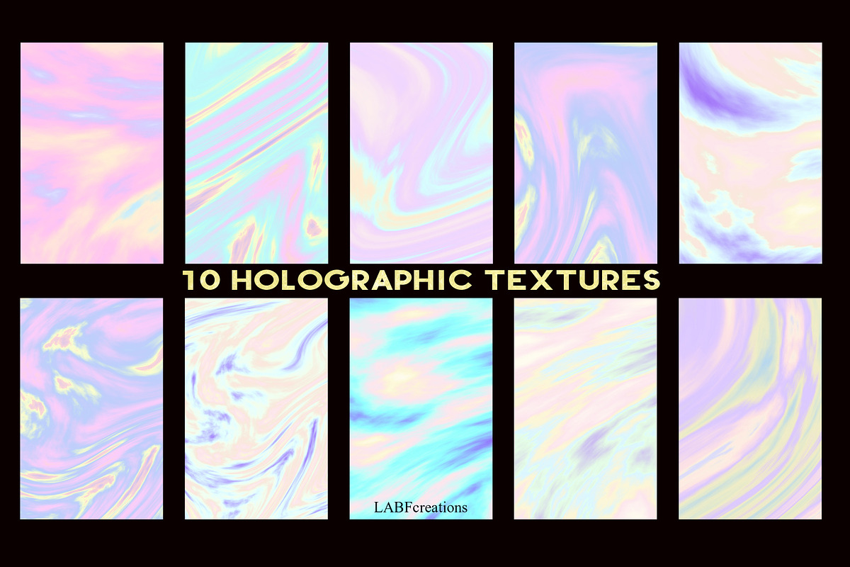50% OFF 10 Holographic Textures, a Texture Graphic by LABFcreations (Photo 1 of 3)