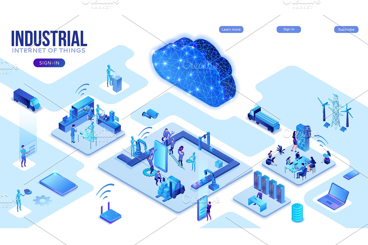 Industrial internet of things, a Person Illustration by Nadine's illustrations