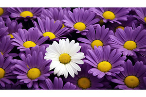 nature purple daisies ai generated, a Nature Photo by pikepicture