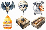 Watercolor Halloween Mummy Clipart, an Illustration by Craft Nest (Thumbnail 4 of 6)