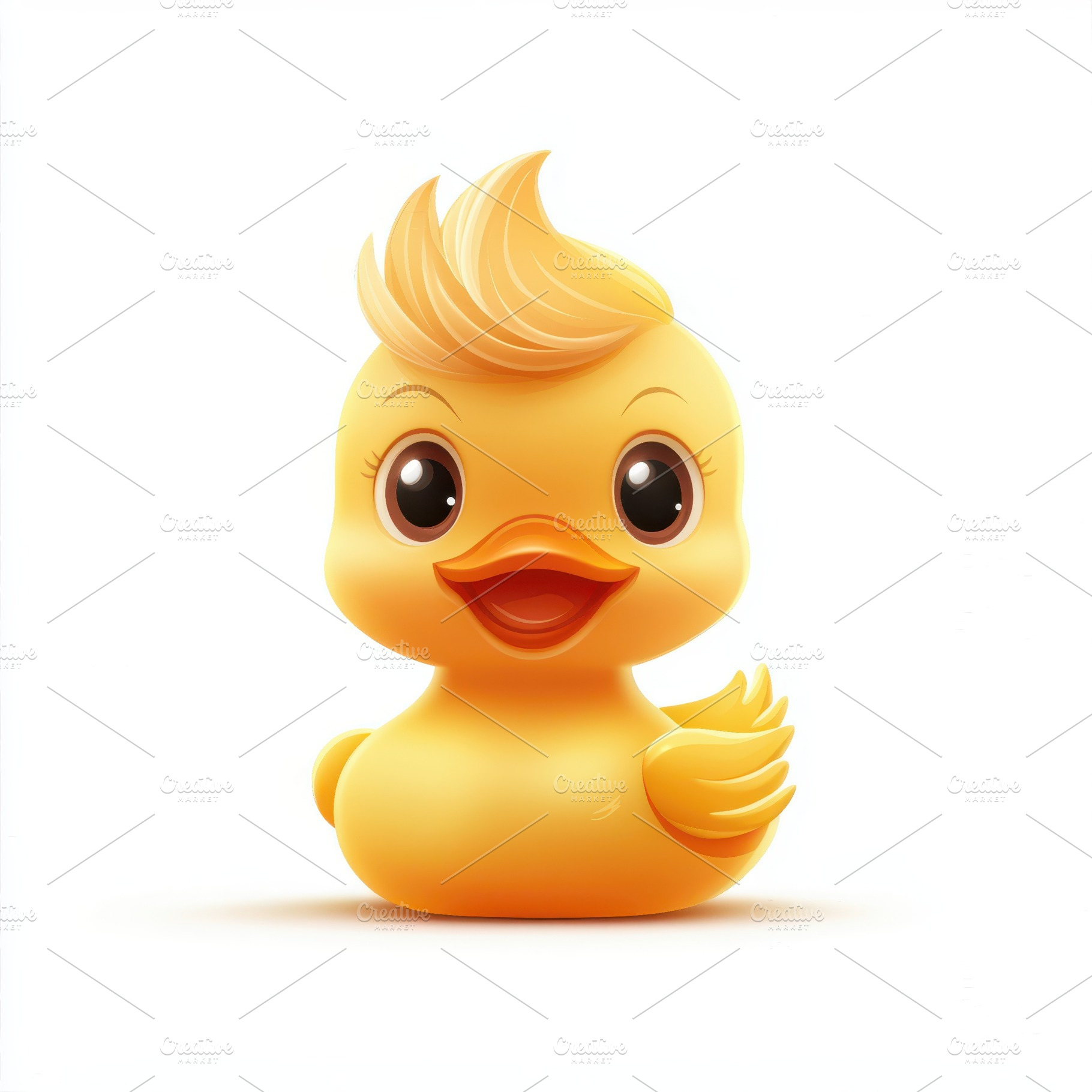 Cute Yellow Duckling Cartoon Charact, an Abstract Photo by Pixeness Studio