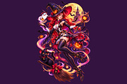 Midnight Moon Witch, a Seasonal Illustration by HyeRi (Thumbnail 4 of 4)
