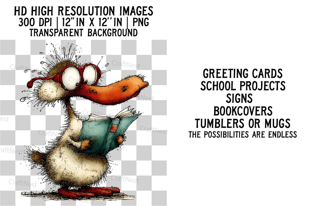 Cute Geese Clipart Sublimation, an Illustration by Craft Nest (Photo 4 of 6)