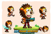 Lion Warrior 2D Game Character Sprit, an Illustration by DionArtworks (Thumbnail 1 of 3)