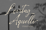 Leirtag Aquelli | Vintage Script, a Script Font by Denustudios (Thumbnail 1 of 15)