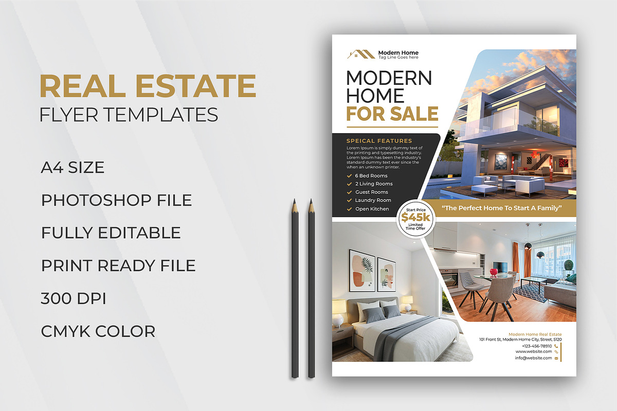 Real Estate Flyer Template, a Flyer Template by Abdul Studio (Photo 1 of 4)
