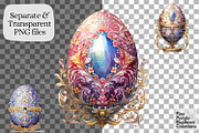 Watercolor Faberge Eggs PNG Clipart, an Object Graphic by Fine Purple Elephant (Thumbnail 2 of 3)