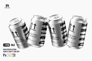 Soda Can Mockup Set 330ml