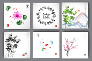 Japanese ink painting sumi-e, part 3, an Illustration by Elina_Li (Thumbnail 3 of 11)