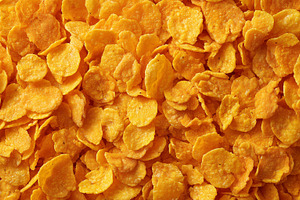 Toasted corn flakes texture, a Food & Drink Photo by Mockup Bureau