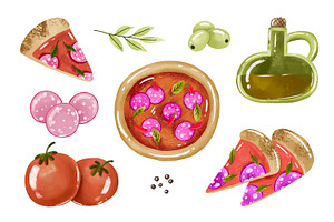 Cartoon Pizza Food Illustration, an Object Graphic by the_myro