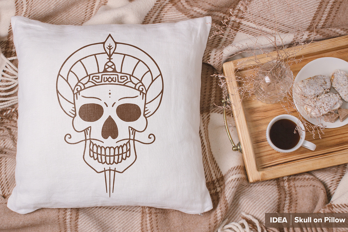 100 Decorative Vector Skulls, a Decorative Illustration by pixaroma (Photo 13 of 37)