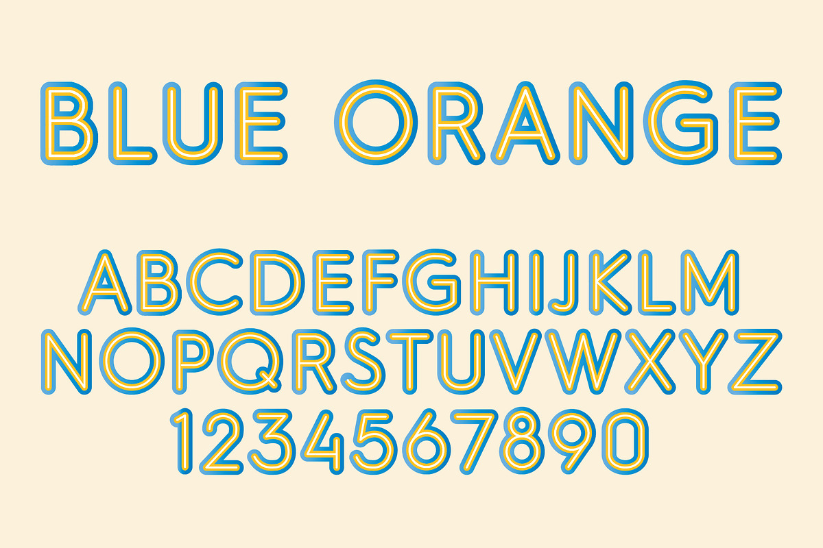 Blue Orange Color SVG Font