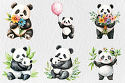 Watercolor Cute Panda Clipart, a Seasonal Illustration by Rose Art (Thumbnail 4 of 4)
