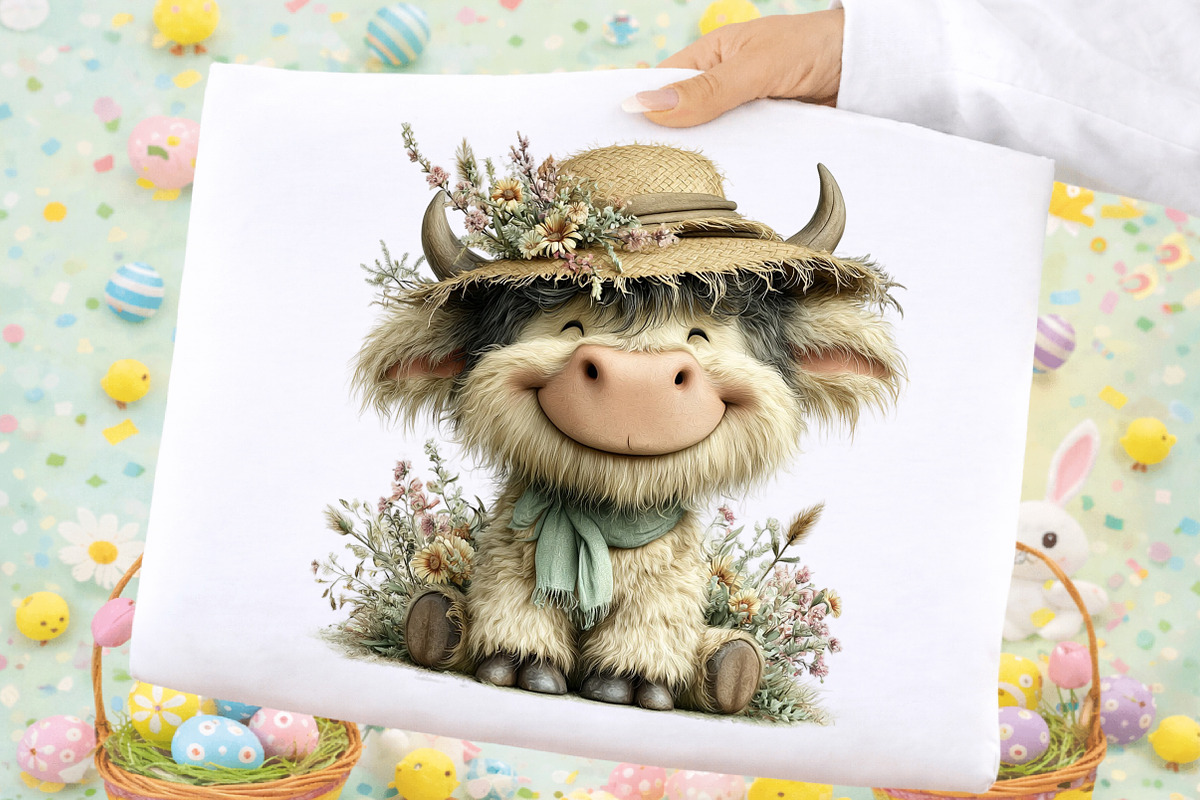 Whimsical Summer Highland Cow, an Illustration by Black Bird Studio (Photo 6 of 6)
