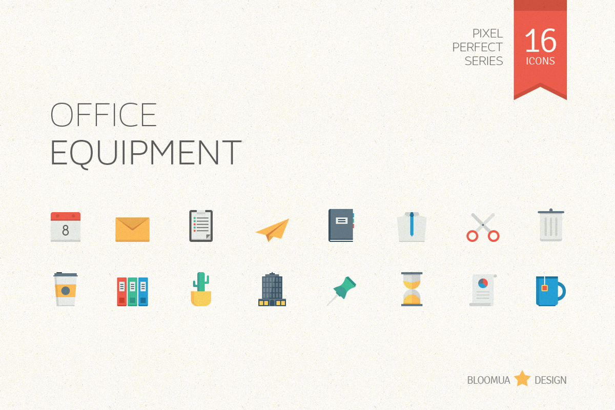 Office Equipment Flat Icons
