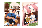 People in cafe. Coffee shop posters, a Food Illustration by PaperTrident (Thumbnail 2 of 3)