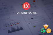 UI Wireflows Bundle, a Device Mockup by UX Kits