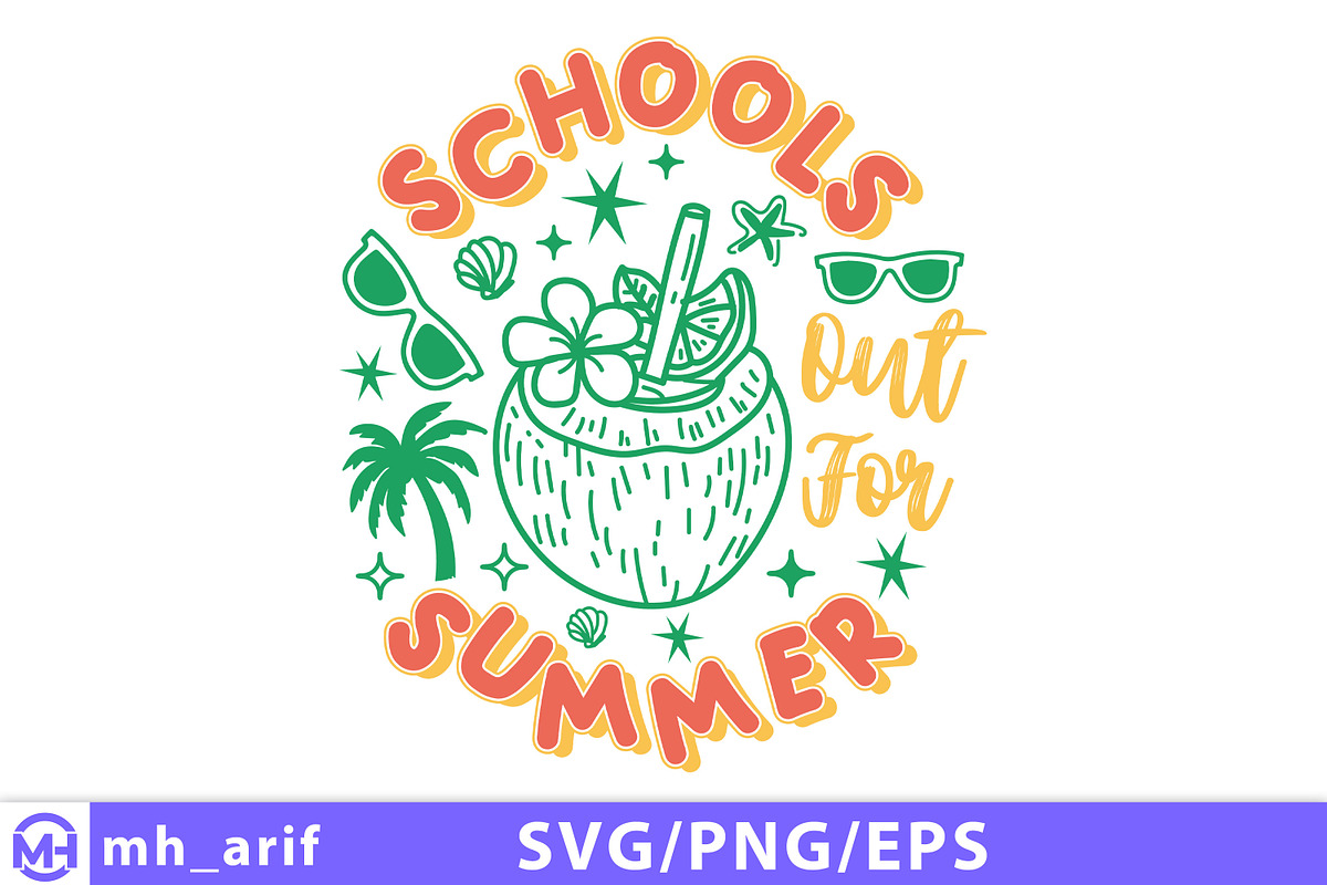 School’s out for Summer Teacher SVG, an Education Illustration by mh_arif (Photo 1 of 4)