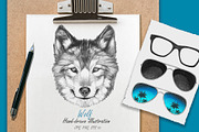 Wolf // Glasses // Summer, an Animal Illustration by Victoria_Novak (Thumbnail 1 of 3)