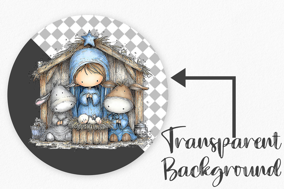 Christmas Nativity Clipart Bundle, an Illustration by Canvas Craft (Photo 2 of 6)