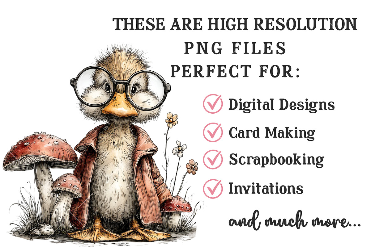 Quirky Spring Duck Clipart, an Illustration by OK Design (Photo 4 of 6)