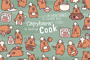 Capybara Cook Clipart, an Animal Illustration by Palau (Thumbnail 1 of 10)