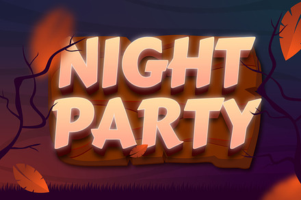 Night Party for Halloween Text Effec