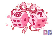 67 Lucky Love Dice, an Object Illustration by MISS CHATZ (Thumbnail 1 of 3)