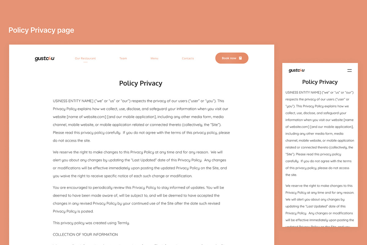 Restaurant Figma UI Template, an UI Kit Template by danielsantinhos (Photo 8 of 8)