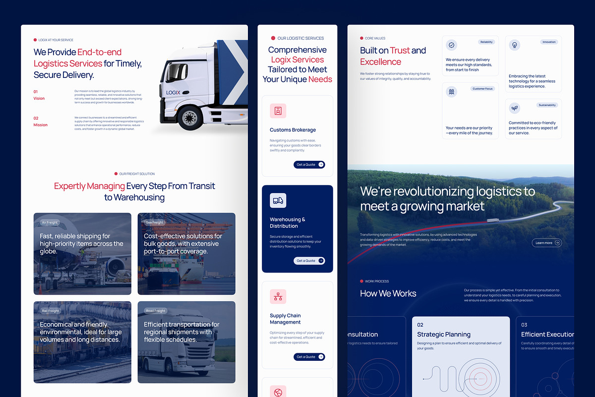 Logix - Logistic Website UI, an UI Kit Template by peterdraw (Photo 2 of 7)