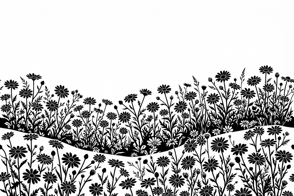 60 Daisy Flower Field Silhouette, a Seasonal Illustration by Amazin_art (Photo 15 of 35)