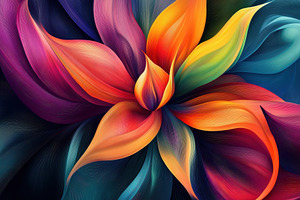 Vibrant abstract floral design burst, a Photo by Iftikhar Alam
