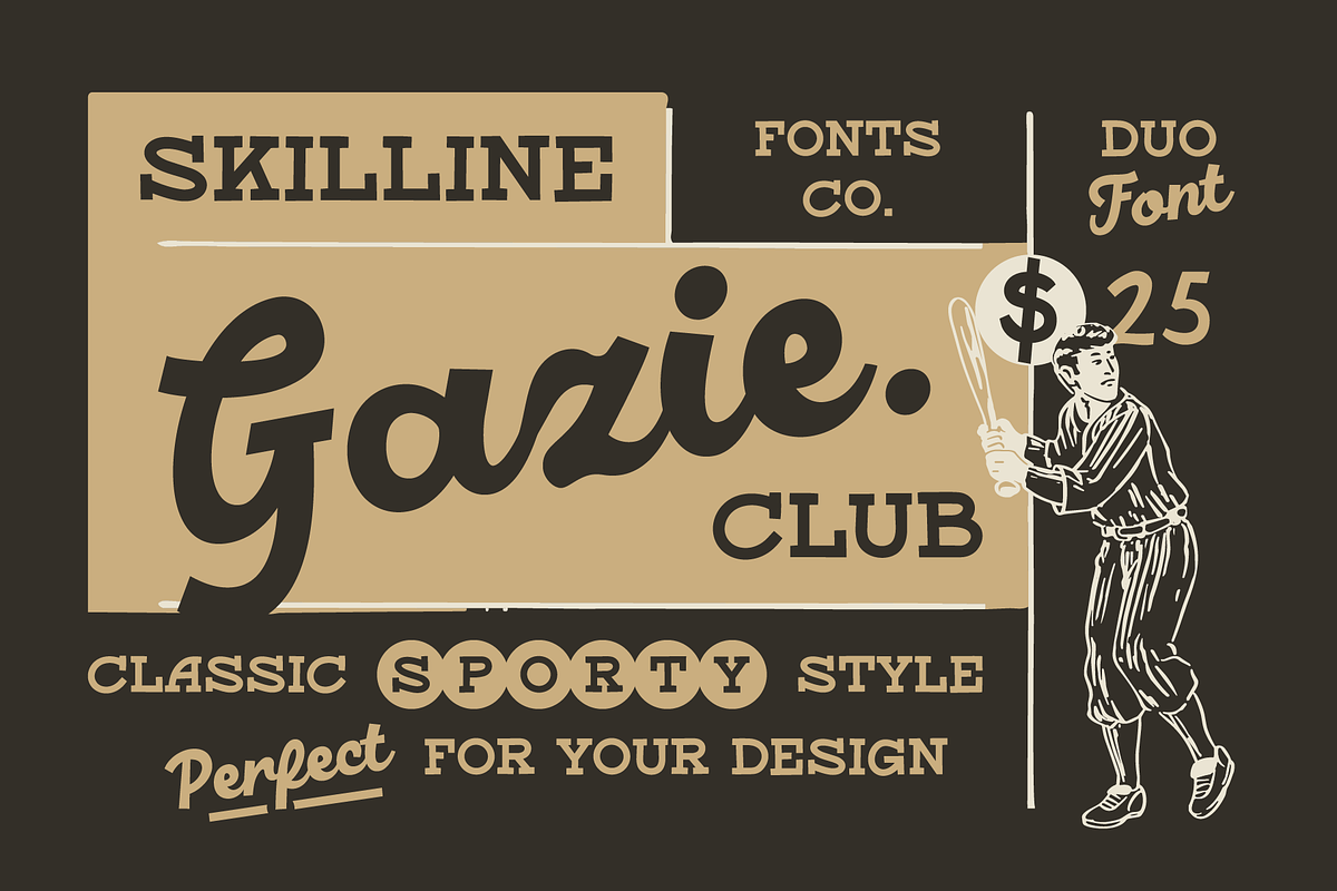 SFC Gazie - Script and Slab, a Script Font by Skilline Supply Co. (Photo 1 of 7)