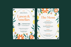 Flowerys Wedding Invitation Template, an Invitation Template by iDoodle Studio