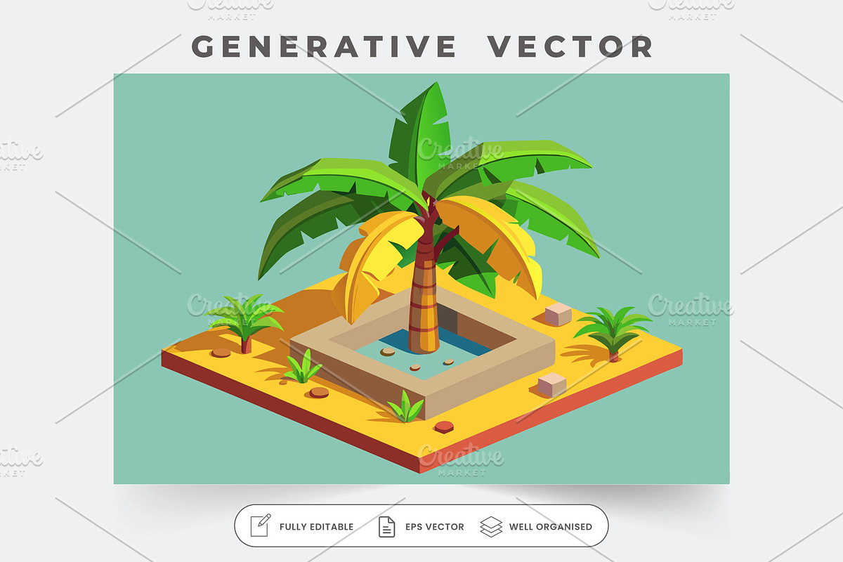 A colorful banana tree stands in a s, a Graphic by Iftikhar Alam