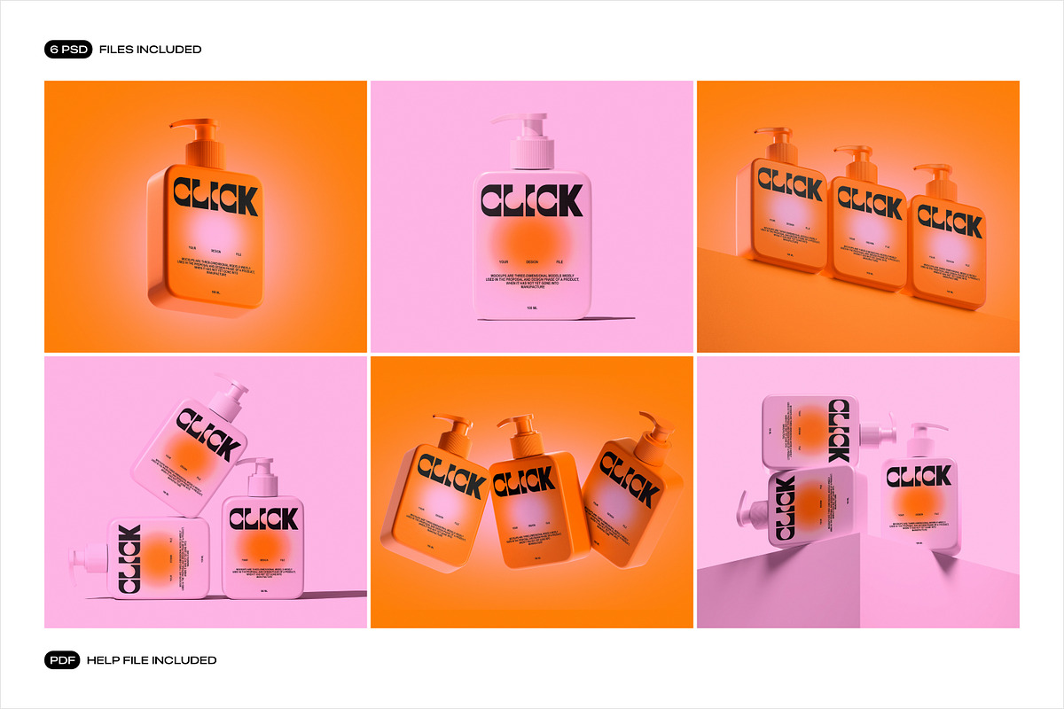 Pump Bottle Mockup Set, a Packaging Mockup by Renderteam (Photo 2 of 18)