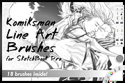 18 Line Art Brushes 4 SketchBook Pro, a Brush Add-On by Komiksman's Digital Goods (Thumbnail 1 of 6)