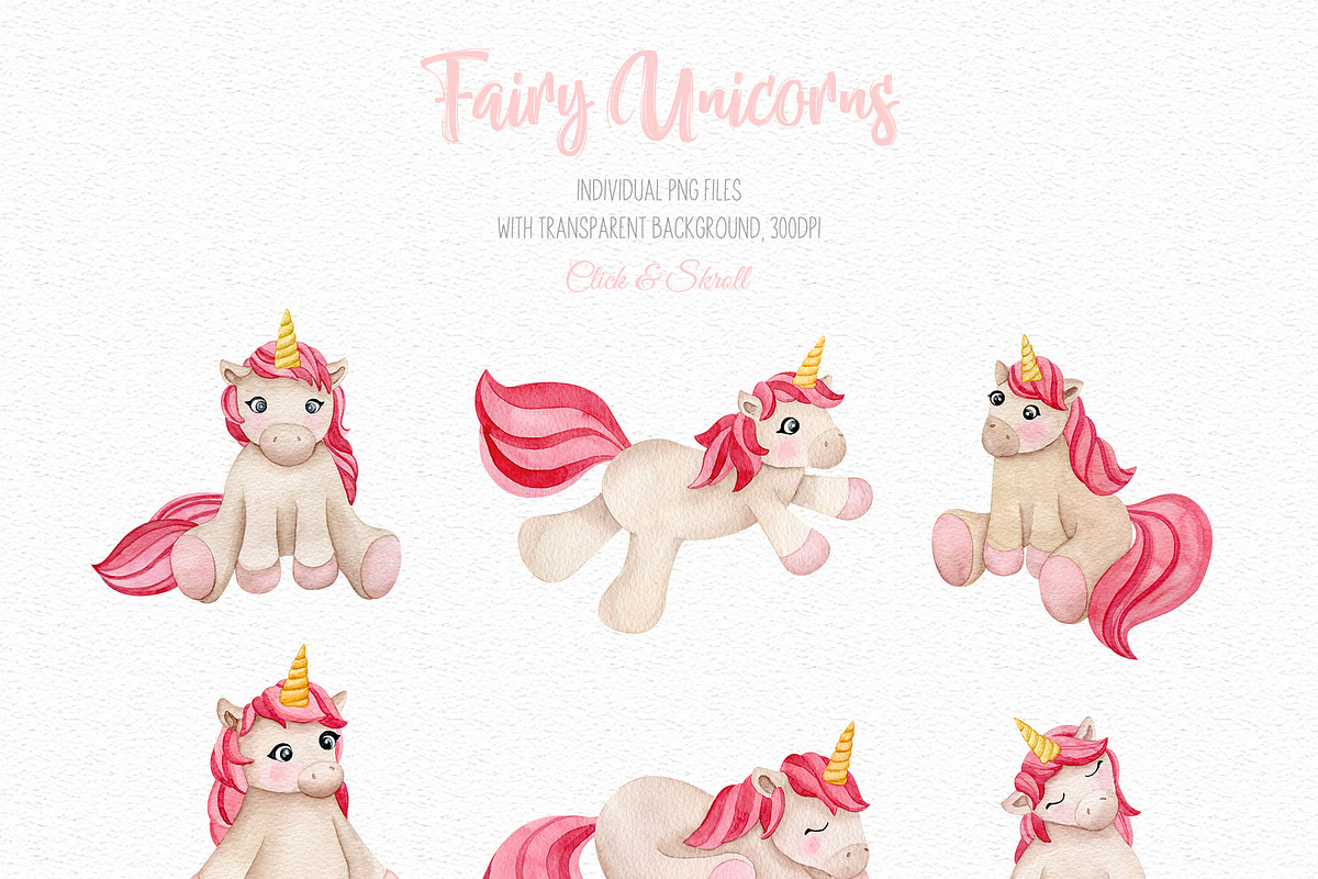 Fairy Unicorns, an Animal Illustration by CrystalinaShop (Photo 3 of 11)