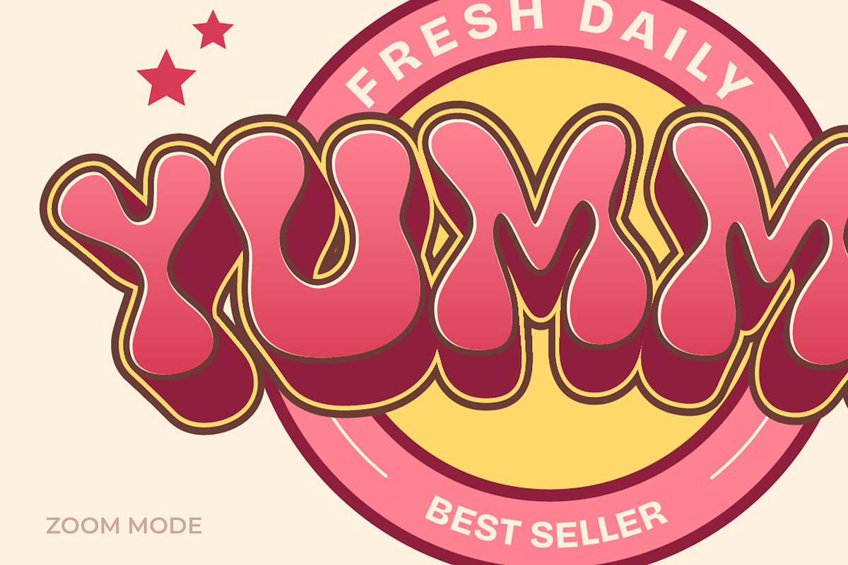 Retro Groovy Editable Text Effect, a Layer Style Add-On by Mockmenot (Photo 3 of 3)