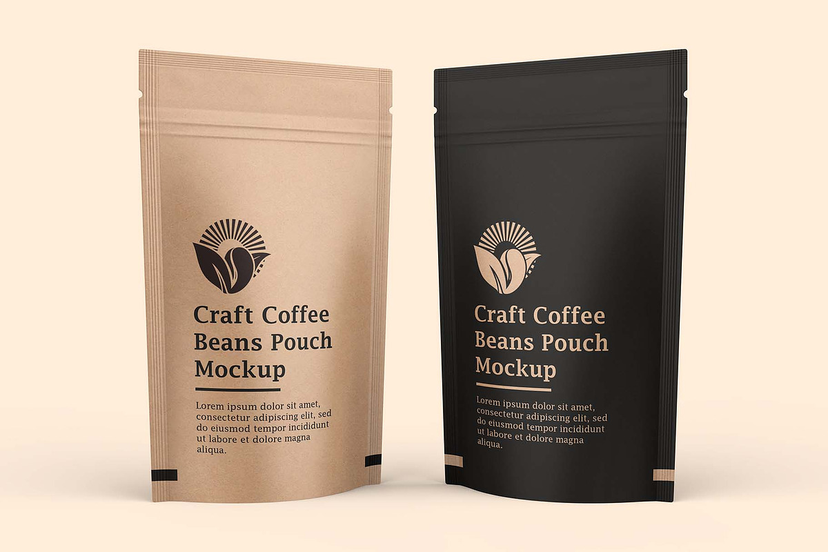 Craft Paper Coffee Pouch Bag Mockup, a Cups & Container Mockup by Ram Studio LLC (Photo 5 of 11)