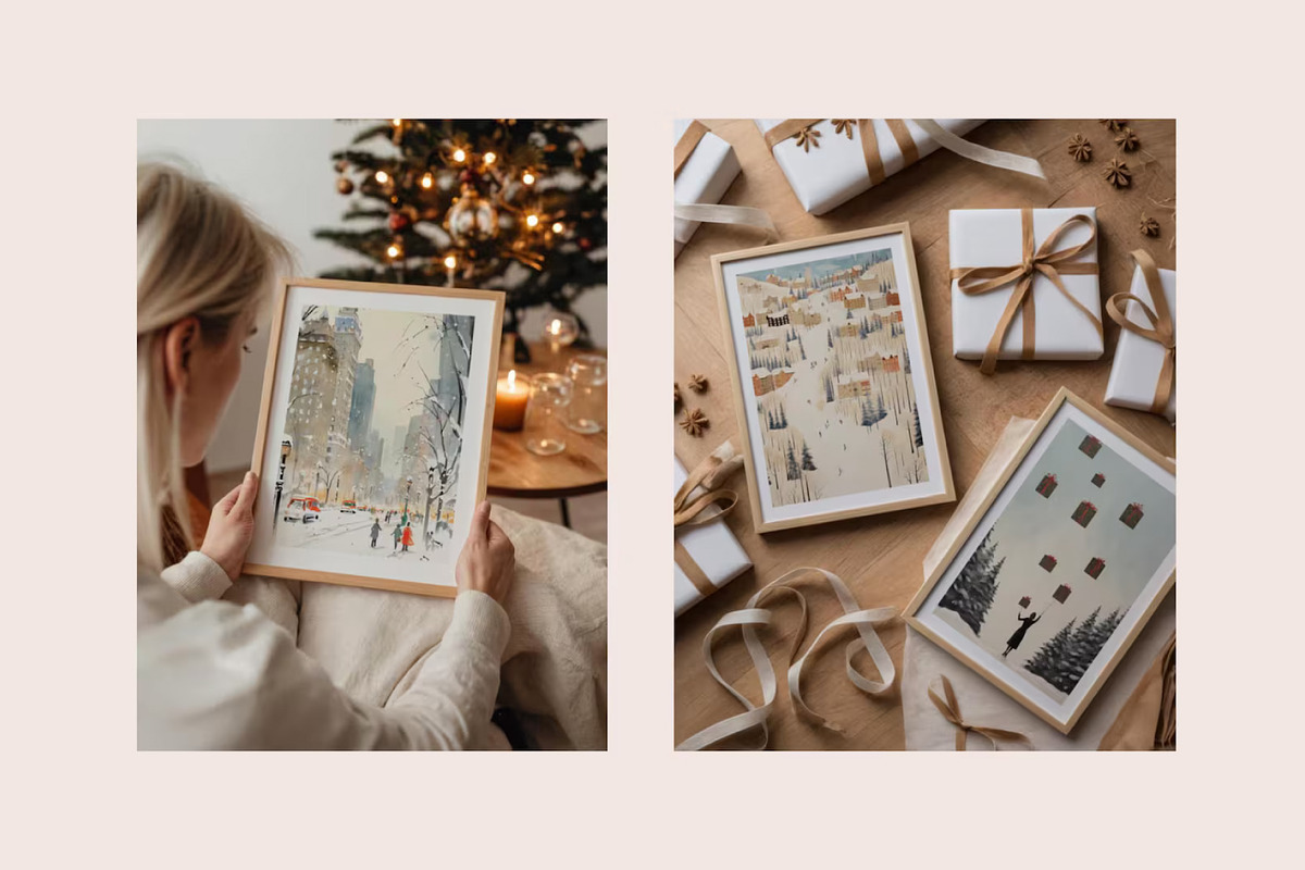 Bundle Christmas Frame 15 Mockups, a Merchandise Mockup by Tomasz Ganclerz (Photo 5 of 7)