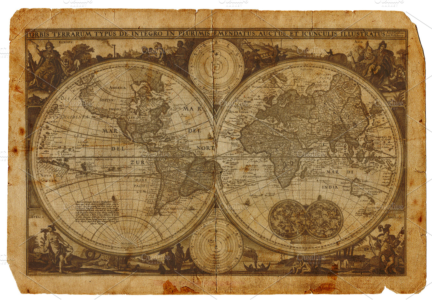 Vintage World Map Stock Photo Containing Vintage And World