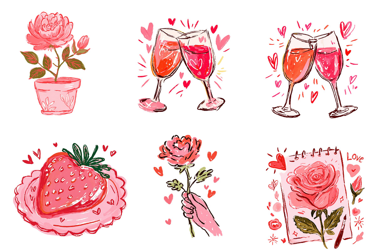 hand drawn valentines clipart, an Illustration by CreationArt (Photo 4 of 5)
